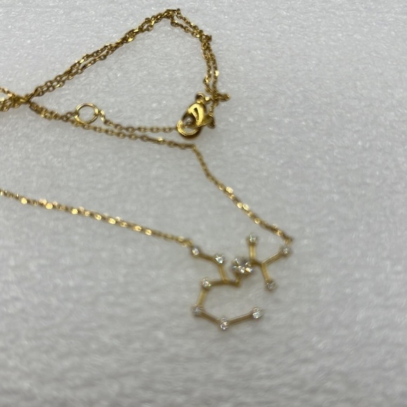 Sagittarius The Archer Zodiac Goldtone Necklace with Rhinestones Nov 22-Dec 21. - Picture 9 of 12